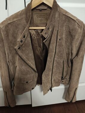 BlankNYC Suede Moto Jacket - Taupe